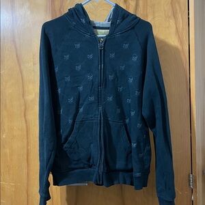 Men's Black Hoodie with Subtle Skull Design